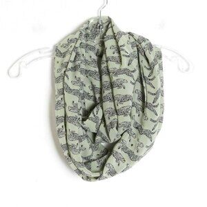 FREE with purchase over 20$ khaki animal print leopard studs chiffon scarf